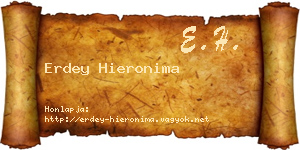 Erdey Hieronima névjegykártya